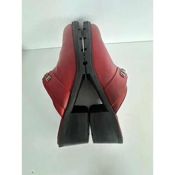 Vtg Y2K 90’s Tommy Hilfiger Slip On Chunky Leather‎ Mules Womens 11M Bejeweled